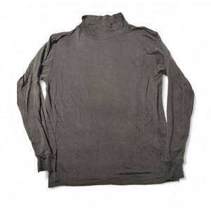 Winter Silks 100% Pure Silk Mock Neck Base Layer Thermal Top Black Long Sleeve L